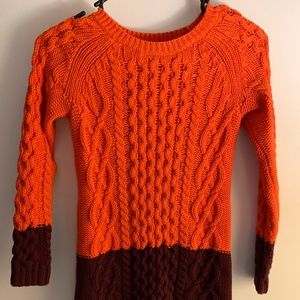 Crewcuts Girls Orange and Maroon Sweater Size 10